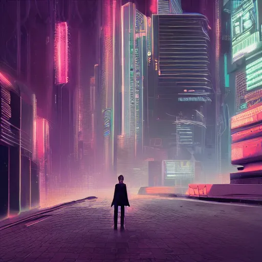 Image similar to liminal space cyberpunk