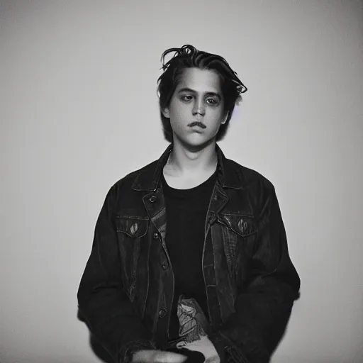 Image similar to cole sprouse photographed by nan goldin