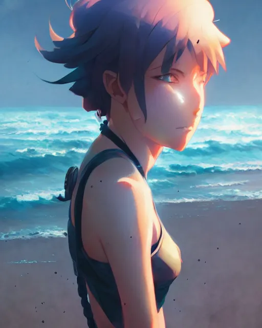 Image similar to huntington beach anime, details, sharp focus, illustration, by jordan grimmer and greg rutkowski, trending artstation, pixiv, digital art