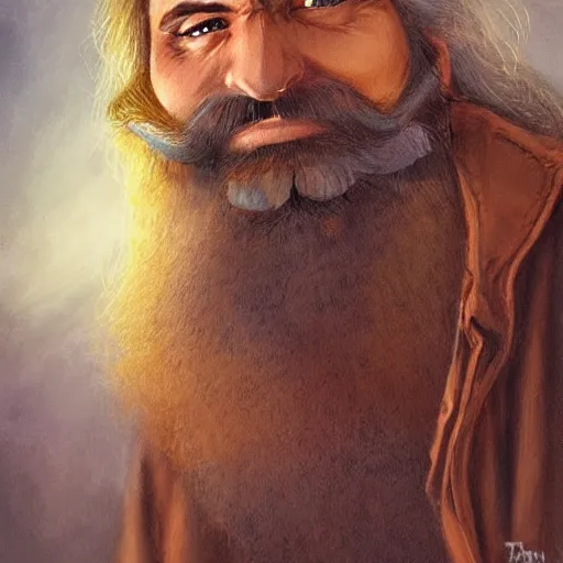 Prompt: a man with a beard, drawn by Tony sart