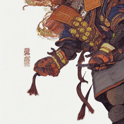 Prompt: a detailed portrait of a fire samurai, by victo ngai and justin gerard, digital art, realistic painting, very detailed, sharp focus, fantasy, dnd, trending on artstation