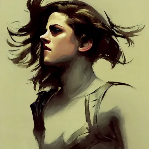 Image similar to kristen stewart as captain america, intricate, elegant, highly detailed, greg manchess, mucha, liepke, ruan jia, jeffrey catherine jones, ridley scott