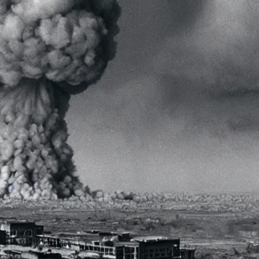 Prompt: a nuclear hellscape as atomic war destroys a major city.