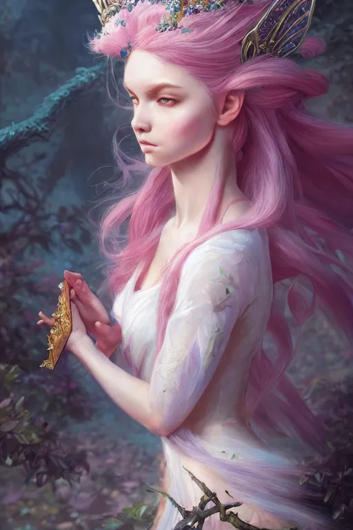 Image similar to fairy princess, highly detailed, d & d, fantasy, highly detailed, digital painting, trending on artstation, concept art, sharp focus, illustration, art by artgerm and greg rutkowski and fuji choko and viktoria gavrilenko and hoang lap