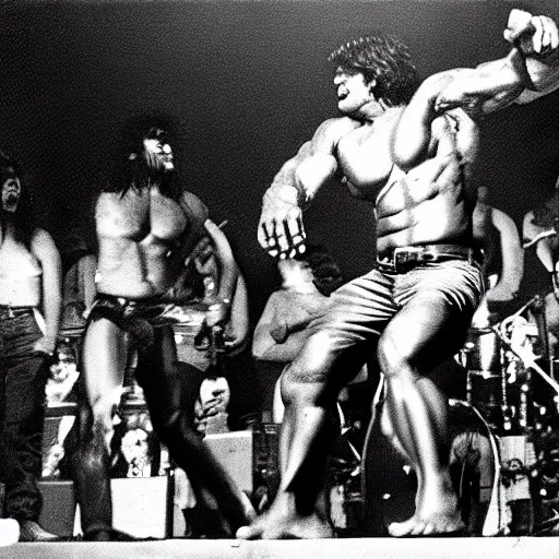 Image similar to hulk performing at woodstock