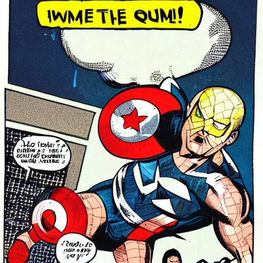 Prompt: a hammer with a speech bubble, comic book illustration, marvel