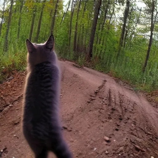 Image similar to trailcam footage of a catgirl