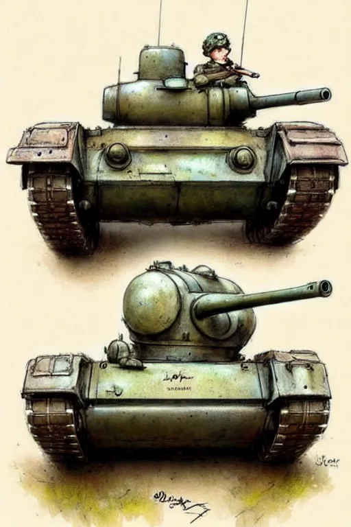 Prompt: (((((1950s retro army tank . muted colors.))))) by Jean-Baptiste Monge !!!!!!!!!!!!!!!!!!!!!!!!!!!