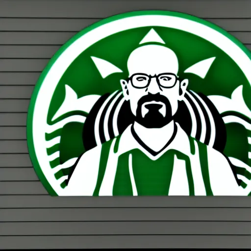 Prompt: walter white working at starbucks, 4 k, high resolution, illustration, badass