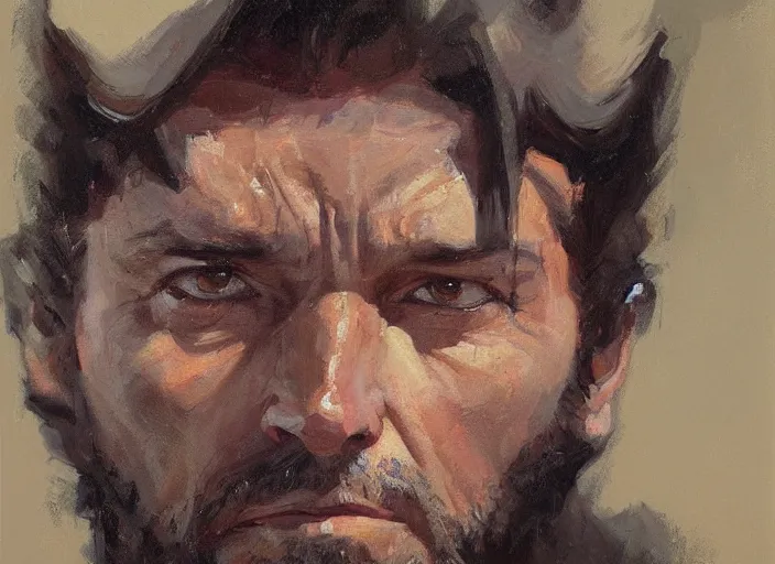 Image similar to a highly detailed beautiful portrait of wolverine gregory manchess, james gurney, james jean