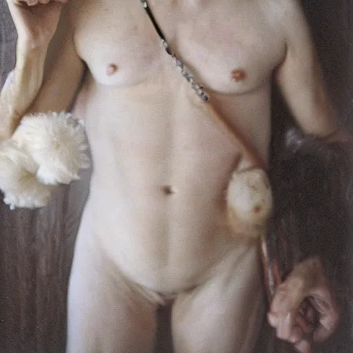 Image similar to muffle, white, ranni from elder ring, by nan goldin