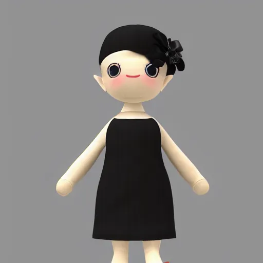 Prompt: cute fumo plush of a modern flapper girl in a stylish dress, 1 9 2 0 s, black and white, vray