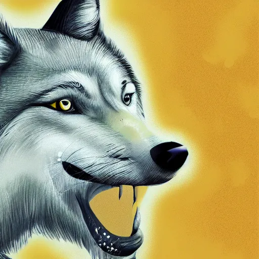 Image similar to Wolf with cap doing selfie, digital art,