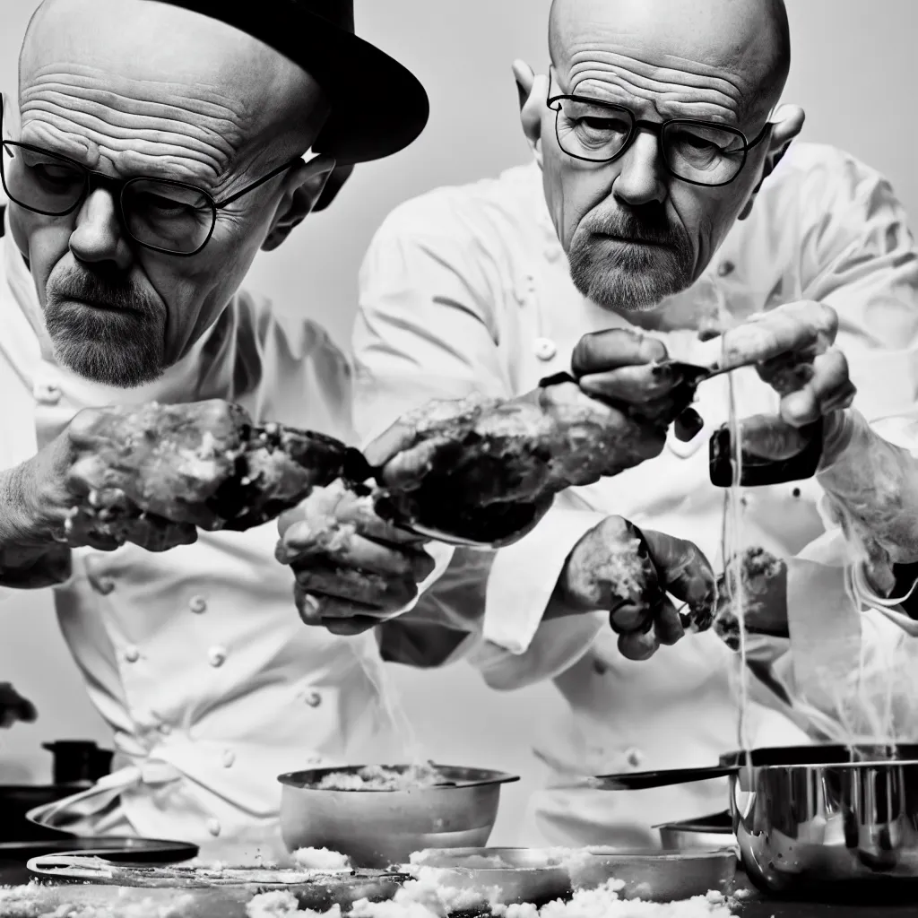 Image similar to heisenberg, cooking, photo, 4 k