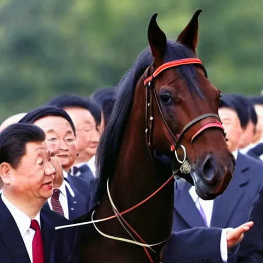 Prompt: chinese president horse