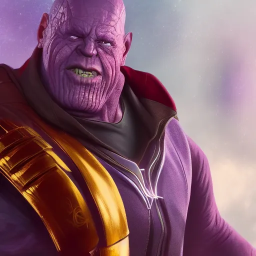 Prompt: Harry Potter is Thanos, hyperdetailed, artstation, cgsociety, 8k