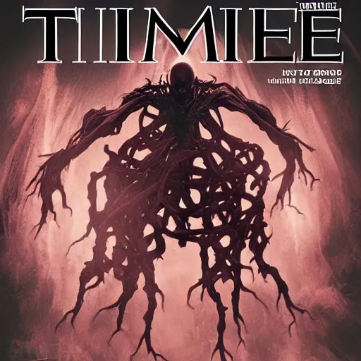 Image similar to Time Magazine cover of Vecna from StrangerThings Series