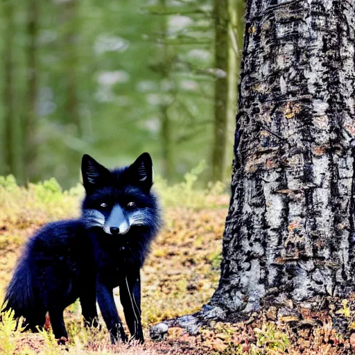 Image similar to a black fox in the wonder forest