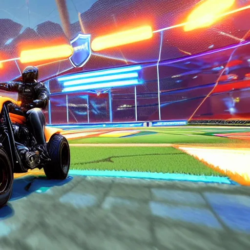 Image similar to a harley davidson in rocket league