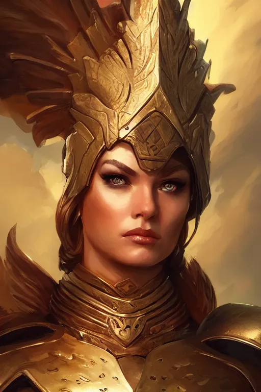 Image similar to amazon valkyrie athena, d & d, fantasy, portrait, highly detailed, headshot, digital painting, trending on artstation, concept art, sharp focus, illustration, art by artgerm and greg rutkowski and magali villeneuve