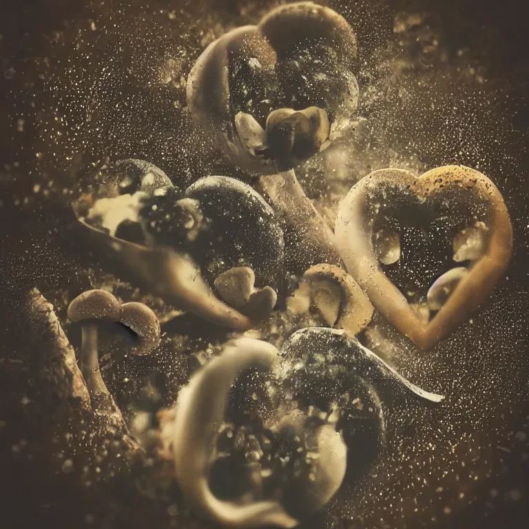 Image similar to double exposure of love, symbols of live, explosion, love is the most relevant theme, love is infinity, love is begin of all, 8 k resolution, artistic mode, artistic, trending on instagram, long exposure, love art, serious, fantasy and dreams vibes, mushrooms style and macro style, spawn, spruce vibes