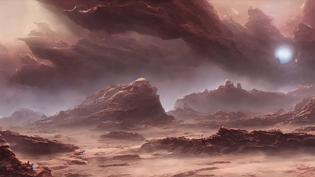 Image similar to alien planet in upheaval by arthur haas, cinematic matte painting