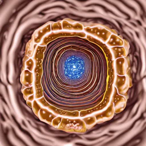 Prompt: the inside of a mitochondria, hyperrealistic,