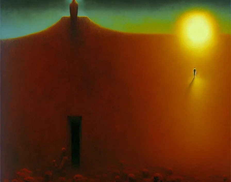 Prompt: climate change has overtaken wall street, by zdzisław beksinski and greg rutkowski, horror, surreal, oil on canvas, dramatic, vivid, vibrant colors