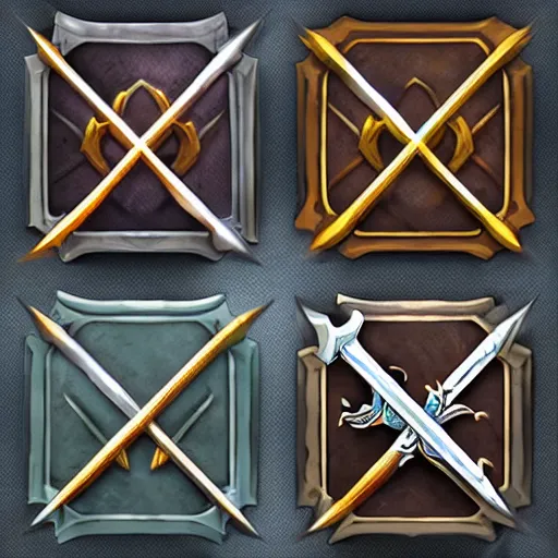 Image similar to sword icon set for a fantasy mobile game