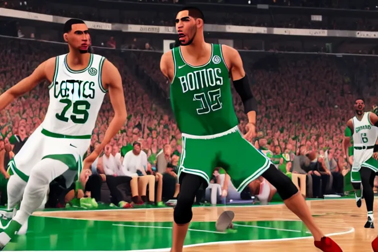 Image similar to boston celtics jayson tatum kicking down door gta 5