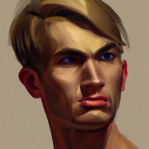 a close up realistic portrait of a blonde man with a, Stable Diffusion