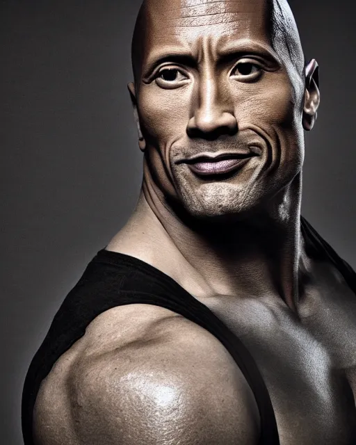 Image similar to dwayne johnson as a mime. photographic, photography