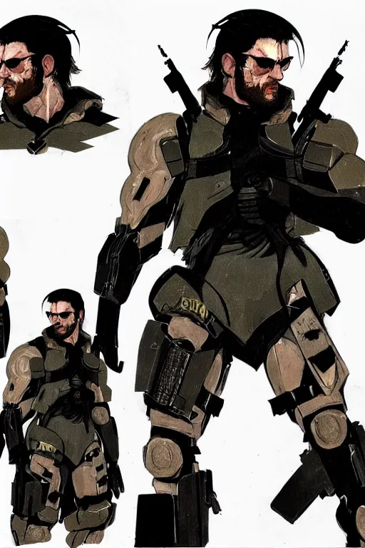 Prompt: billy butcher in metal gear concept art