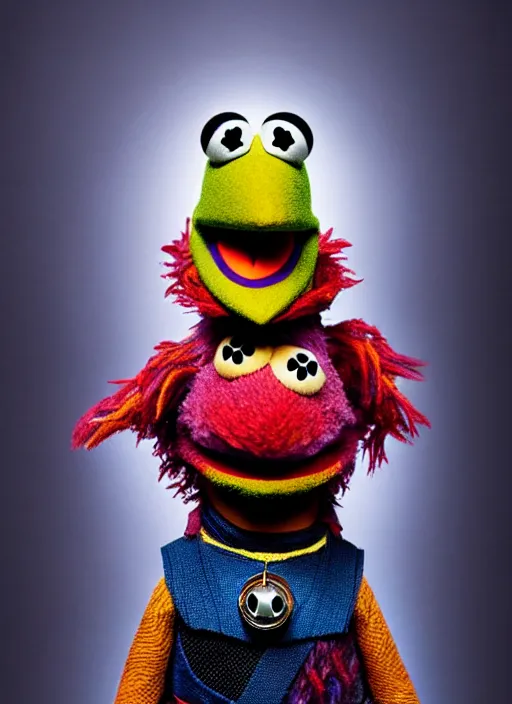 Image similar to studio portrait still of muppet!!!!! doctor strange in avengers endgame!!!!!! as a muppet muppet as a muppet, 8 k, studio lighting, key light,