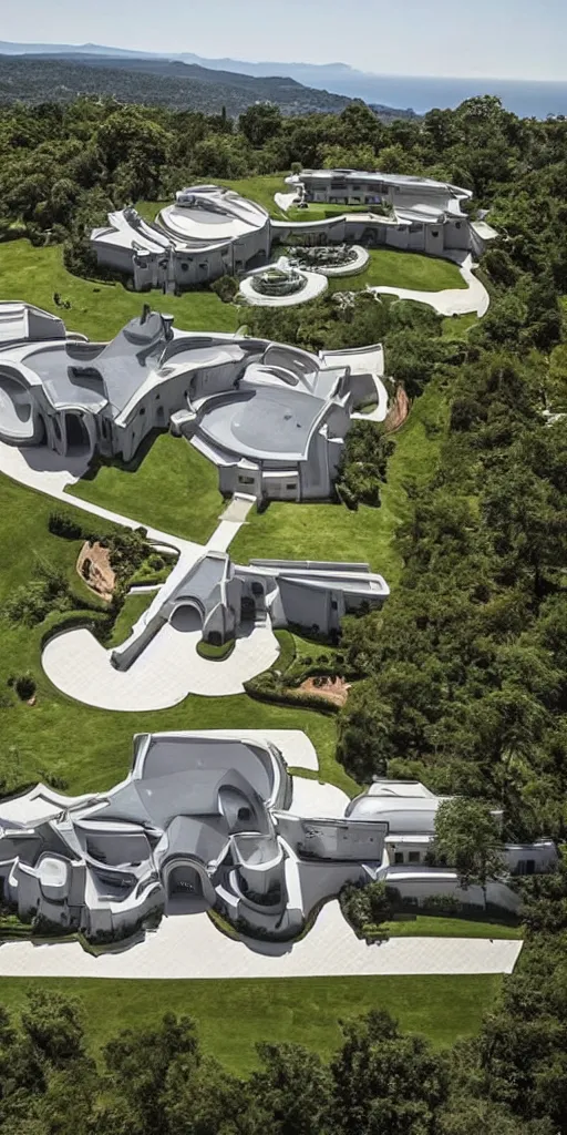 Prompt: a mansion designed by Porsche