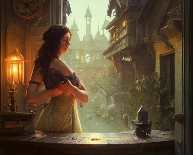 Image similar to photography of gregory crewdson, deep focus, d & d, fantasy, intricate, elegant, highly detailed, digital painting, artstation, concept art, matte, sharp focus, illustration, hearthstone, art by artgerm and greg rutkowski and alphonse mucha