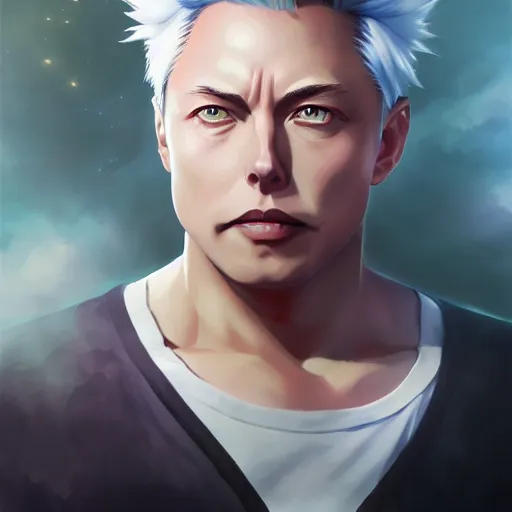 Prompt: anime portrait of old elon musk as an anime boy, white hair, by Stanley Artgerm Lau, WLOP, Rossdraws, James Jean, Andrei Riabovitchev, Marc Simonetti, and Sakimichan, trending on artstation