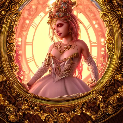 Image similar to portrait of princess, beautiful, attractive, glowing, ornate and intricate, jaw dropping, dynamic lighting, colorful, fairy tale, intricate and detailed, 4 k octane render