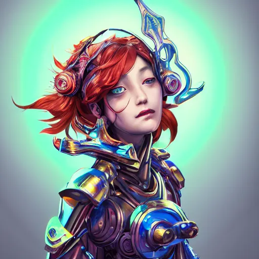 Image similar to studio portrait of lawful good colorful female holy mecha paladin absurdly beautiful, elegant, young sensual graceful woman, ultrafine hyperrealistic detailed face illustration by kim jung gi, irakli nadar, intricate linework, sharp focus, bright colors, matte, octopath traveler, final fantasy, unreal engine highly rendered, global illumination, radiant light, intricate environment