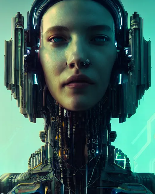 Image similar to portrait of a cyberpunk cyborg. sci - fi, intricate abstract upper body intricate, wlop, concept art, octane render, deviantart, greg rutkowski, cinematic, key art, hyperrealism,