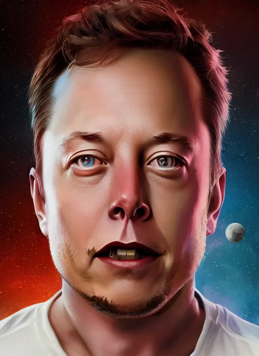 Image similar to ( ( ( portrait of elon musk ) ) ) by mike campau, spacex, mars mission,