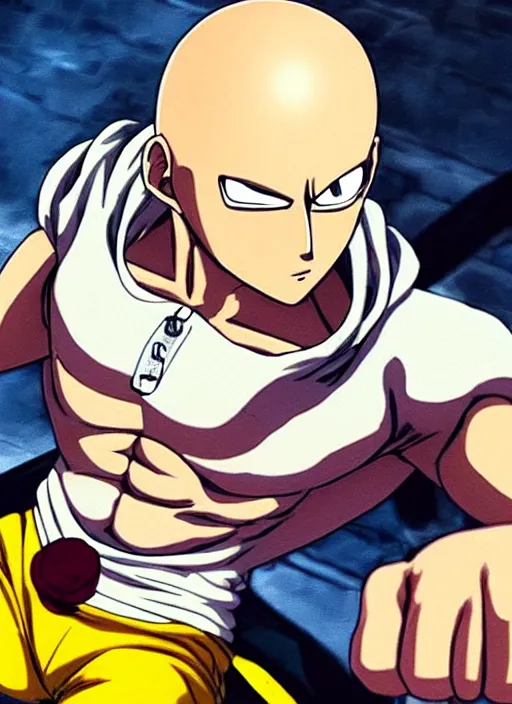 ripped shirtless saitama one punch man instagram, Stable Diffusion