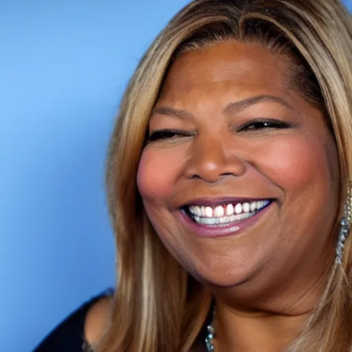 Image similar to queen latifah grinning with huge teeth, award winning portrait photography
