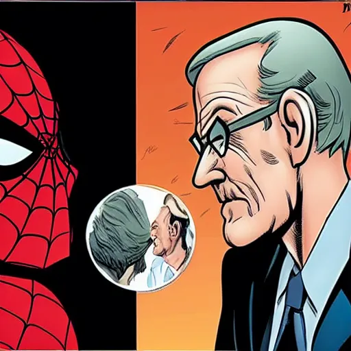 Image similar to Bryan Cranston talks to spiderman in vertigo comi