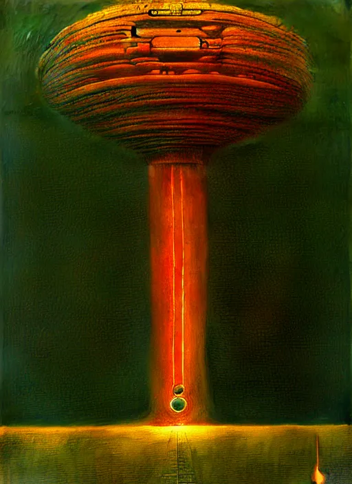 Image similar to machinery to create a new universe ancient reactor highly detailed painting by zdzisław beksinski 8 k