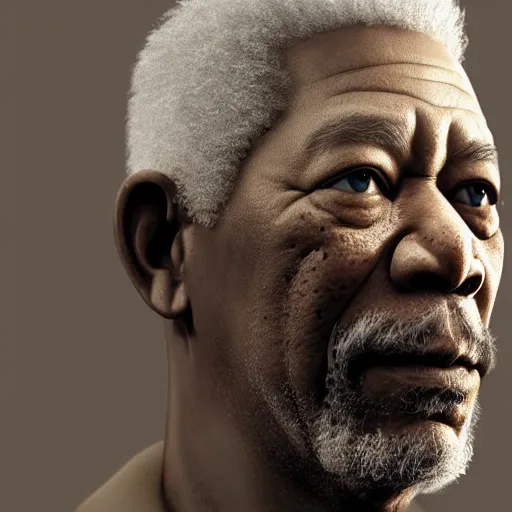 Prompt: a photo realistic portrait of morgan freeman as a greek god hades, gold and smoke, underworld hades, portrait, rembrandt lighting, octane render, hyperrealistic