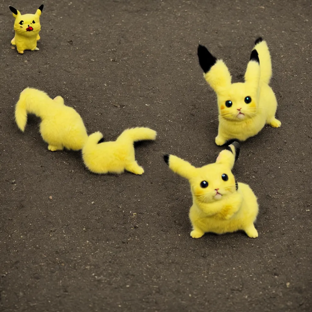 Image similar to pikachu cat, photography