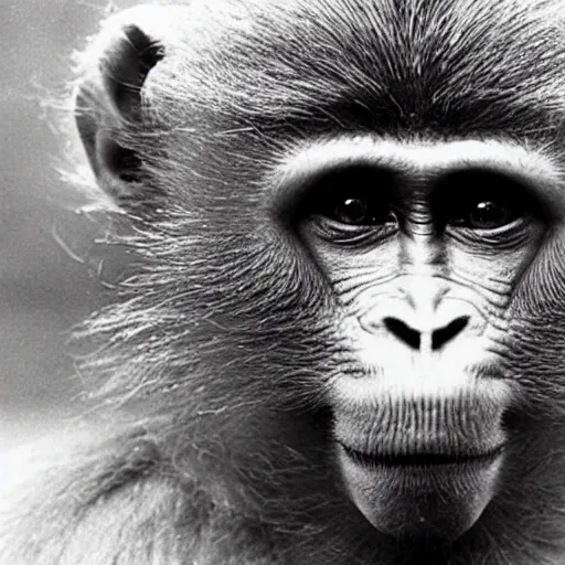 Image similar to public information film from the 1 9 7 0 s monkey faces
