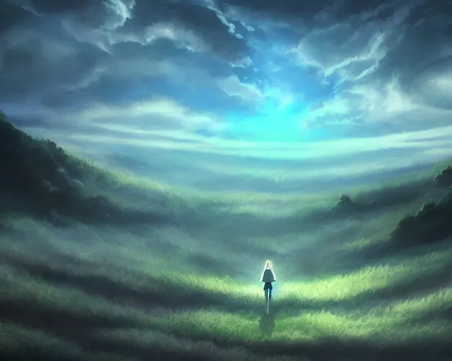 Image similar to a vapor realm. scenery art. pixiv scenery art.