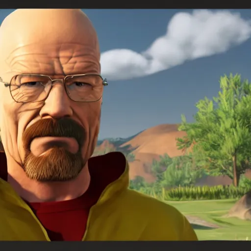 Image similar to walter white in supersmash bros Unreal Engine 5, UE5 Render, in-game screenshot